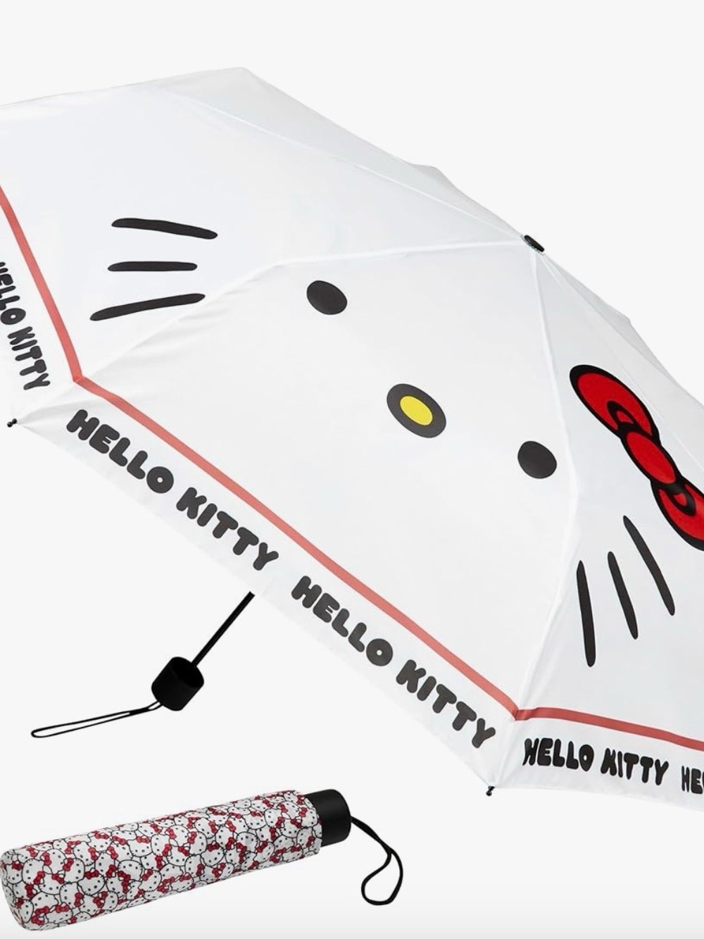 Hello Kitty White, Red & Yellow Foldable Umbrella